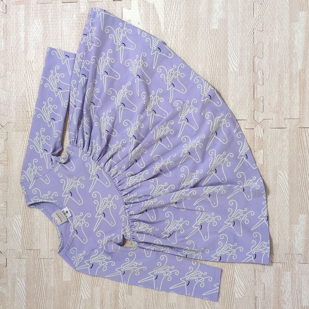 NWOT Hanna Anderson Long Sleeve Dress (Fancy Unicorn on Sweet Lavender) Size 3t
